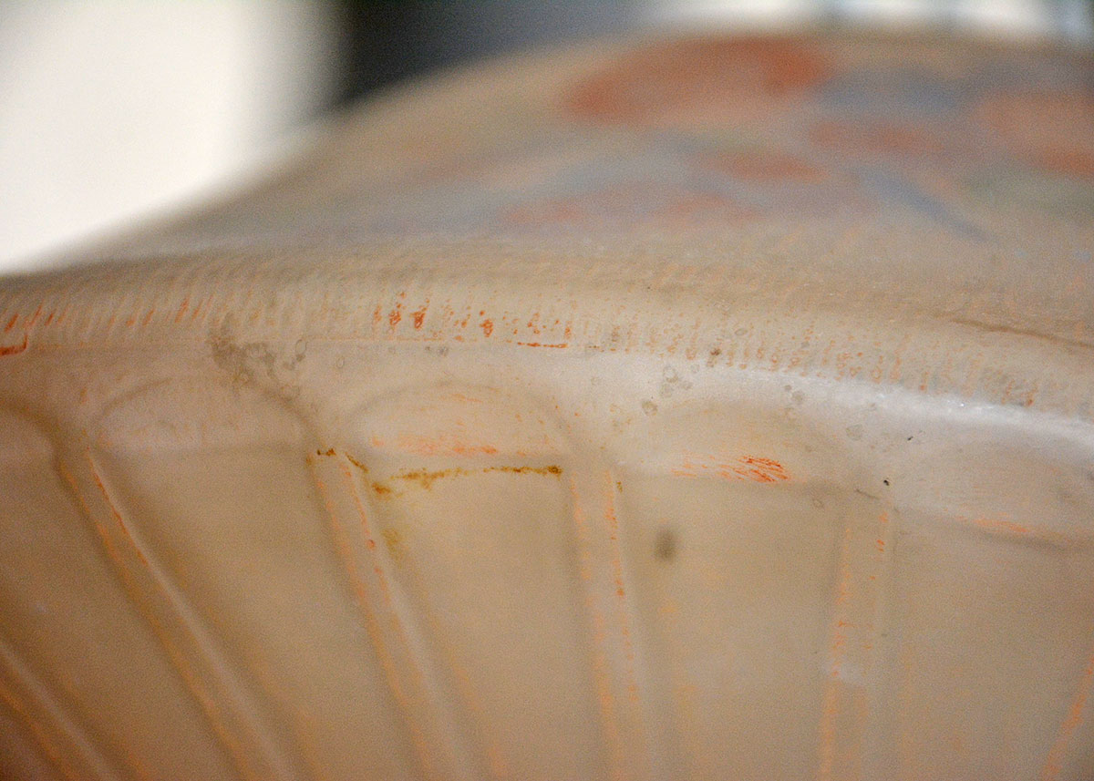 Art Deco Reverse Painted Glass Pendant Lamp by Pairpoint