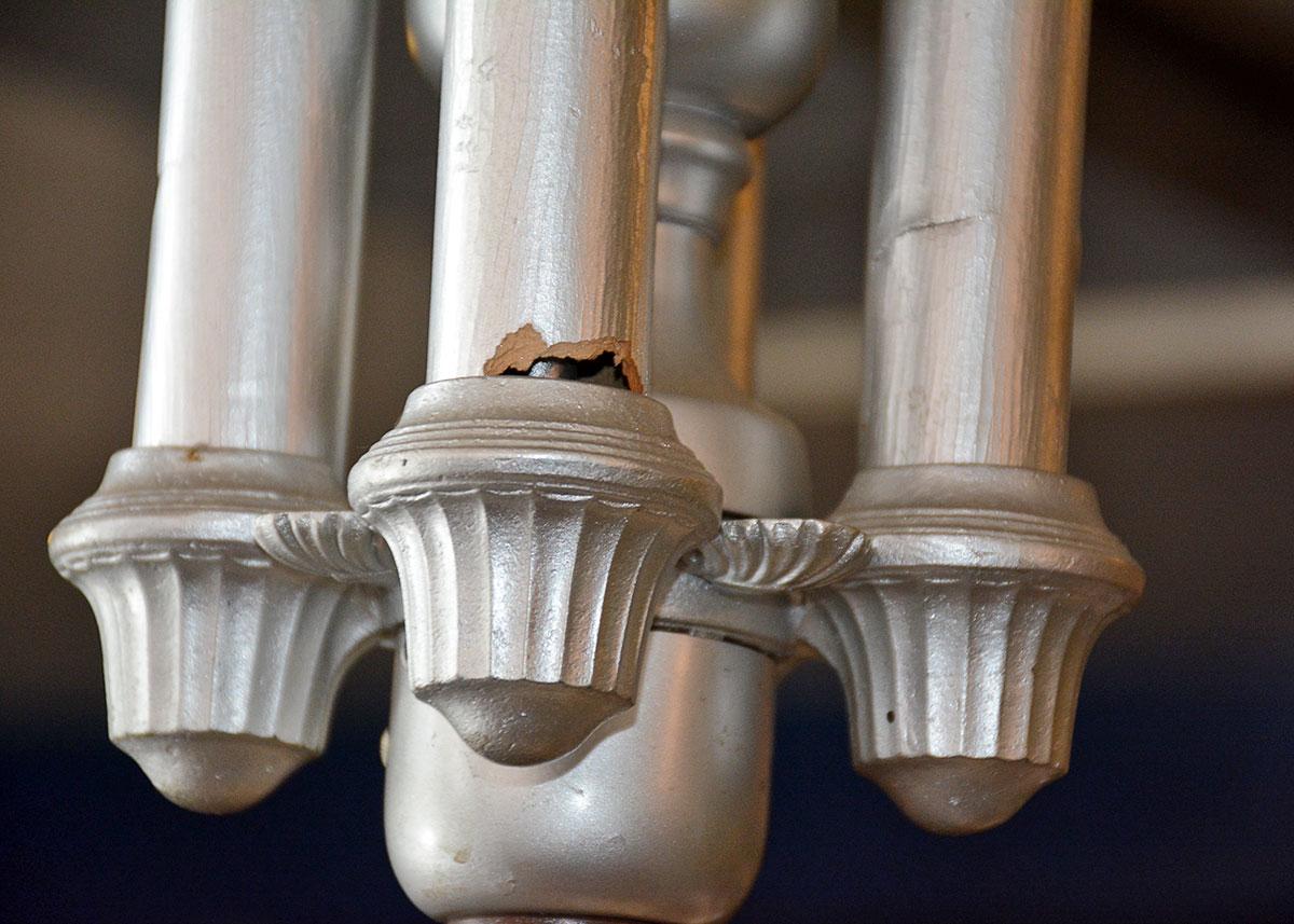 Art Deco Reverse Painted Glass Pendant Lamp by Pairpoint