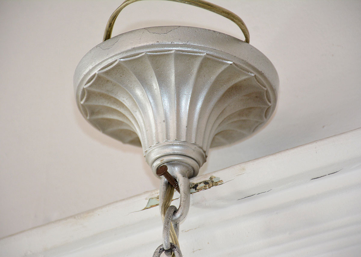 Art Deco Reverse Painted Glass Pendant Lamp by Pairpoint