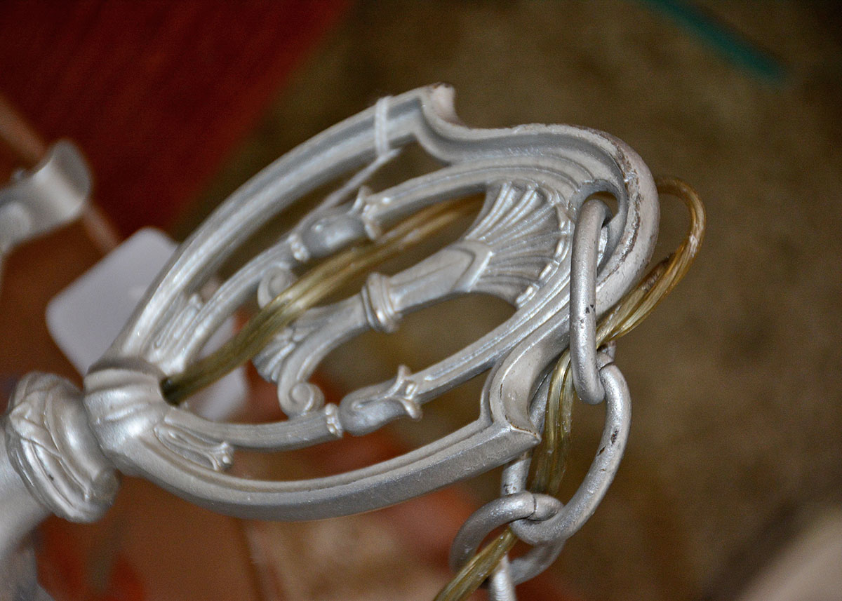 Art Deco Reverse Painted Glass Pendant Lamp by Pairpoint