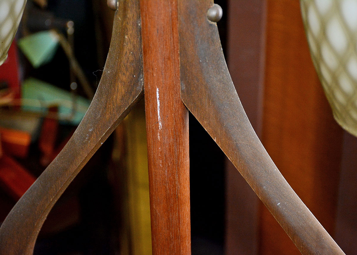 Mid Century Modern Art Glass Tension Pole Lamp