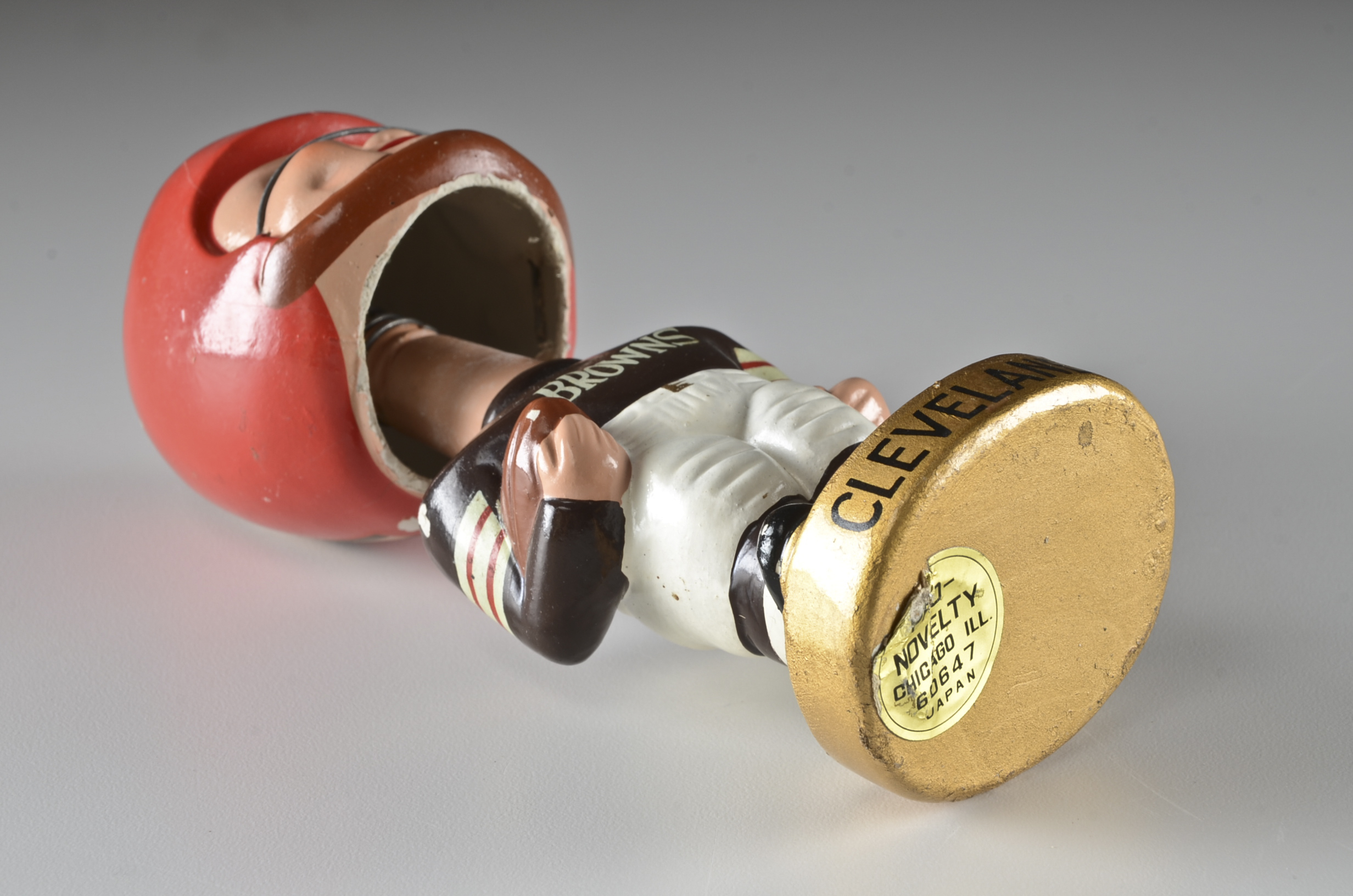 Two 1960s Football Bobble Head Dolls, Cleveland Browns And Other