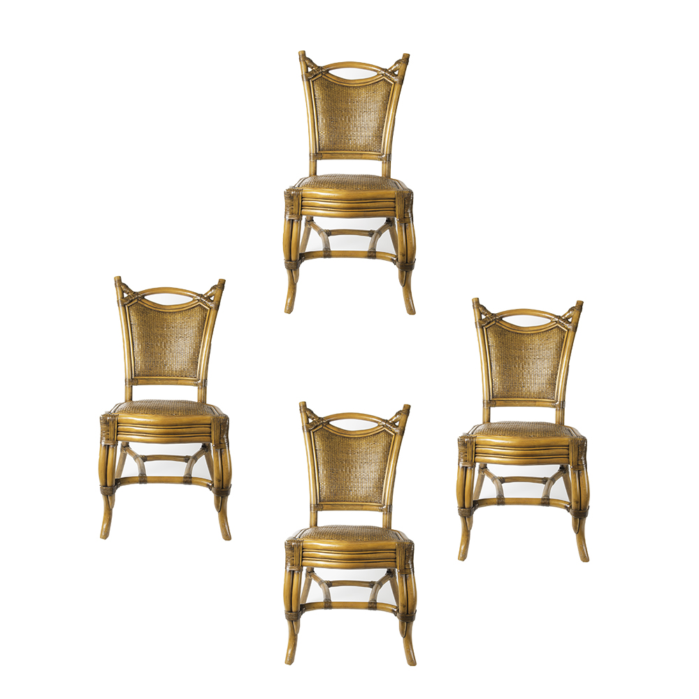 Set of Four Rattan Chairs