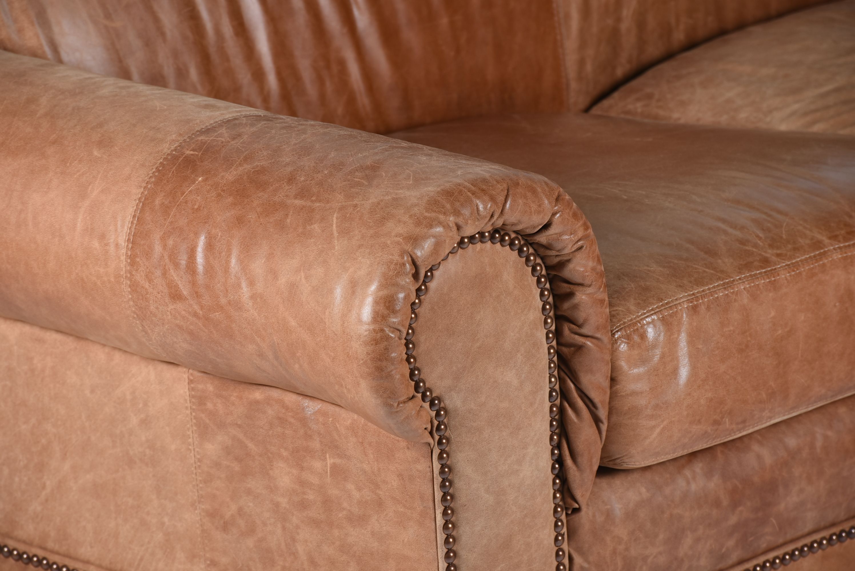 Bob Timberlake Camel Leather Sofa