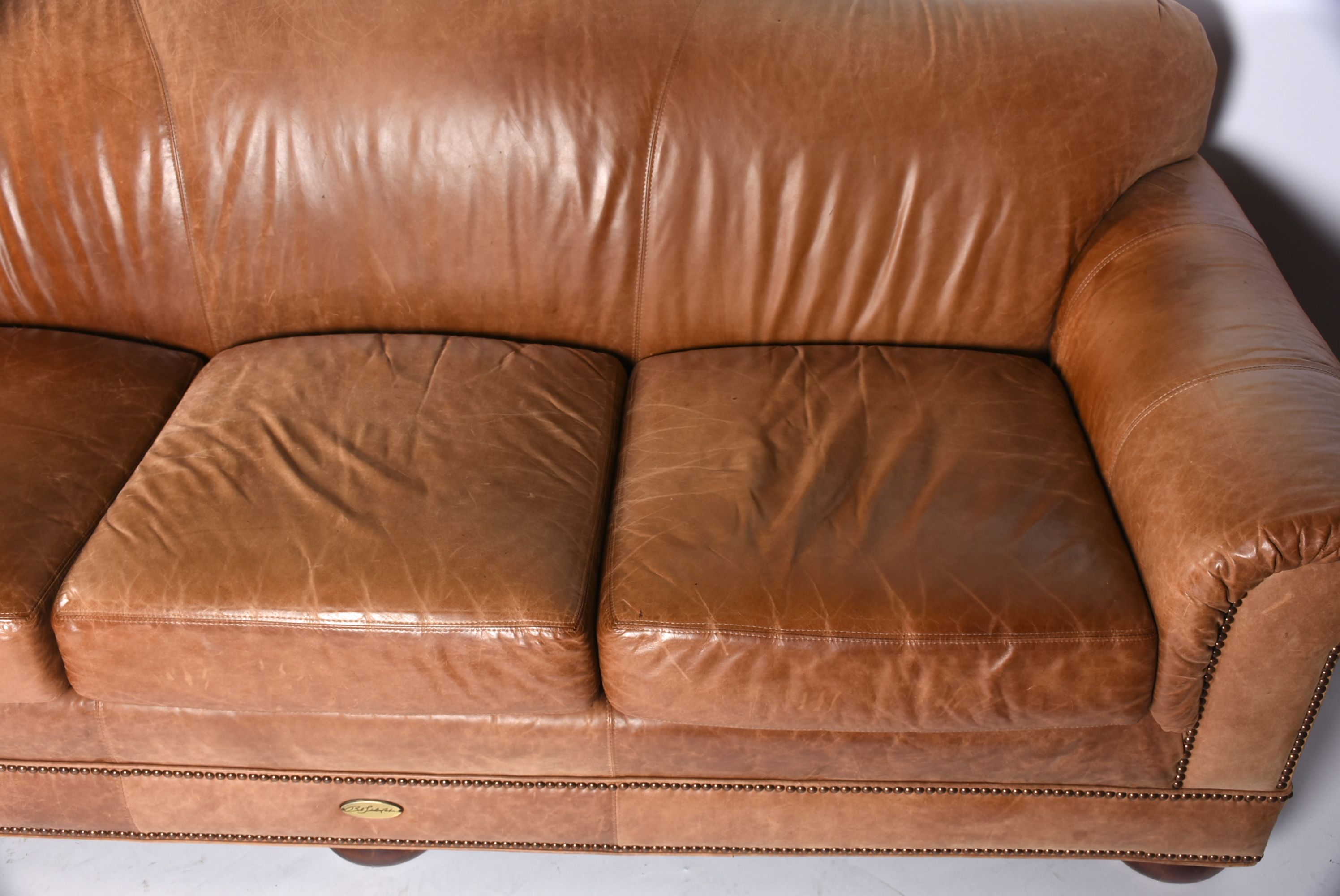 Bob Timberlake Camel Leather Sofa
