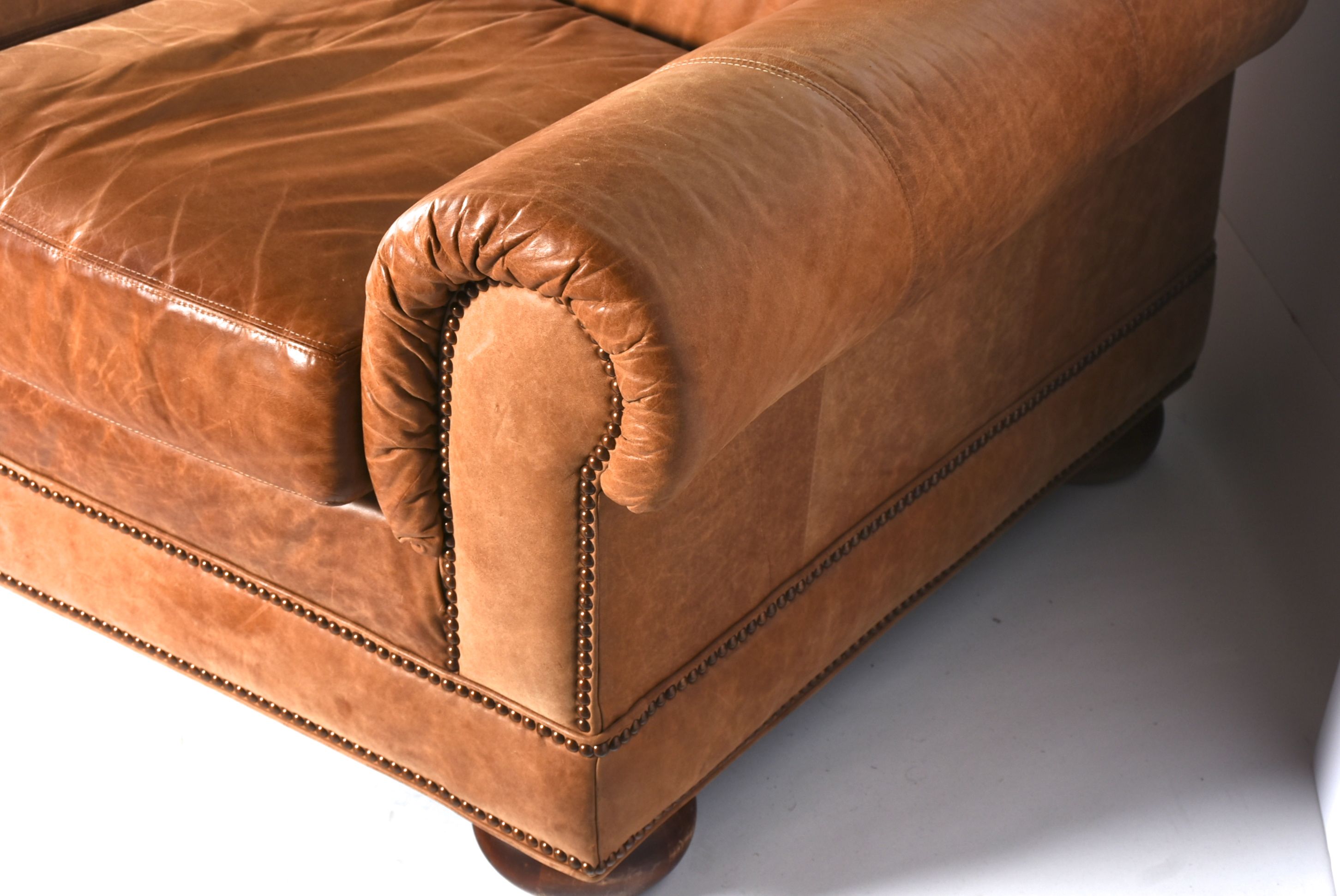 Bob Timberlake Camel Leather Sofa
