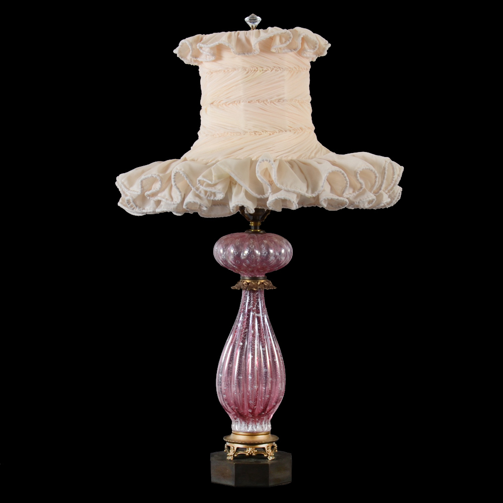 Vintage Art Glass Table Lamp