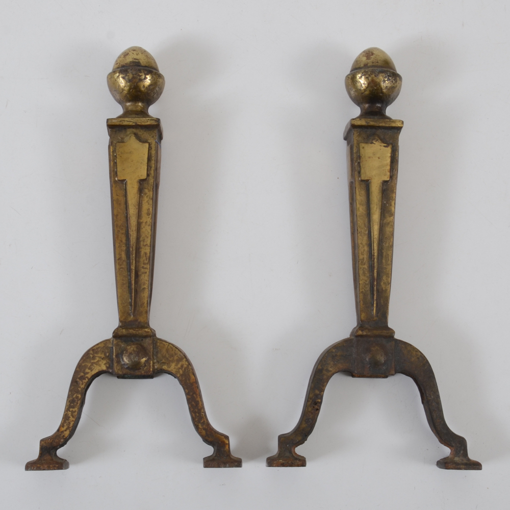 Vintage Cast Iron Andirons