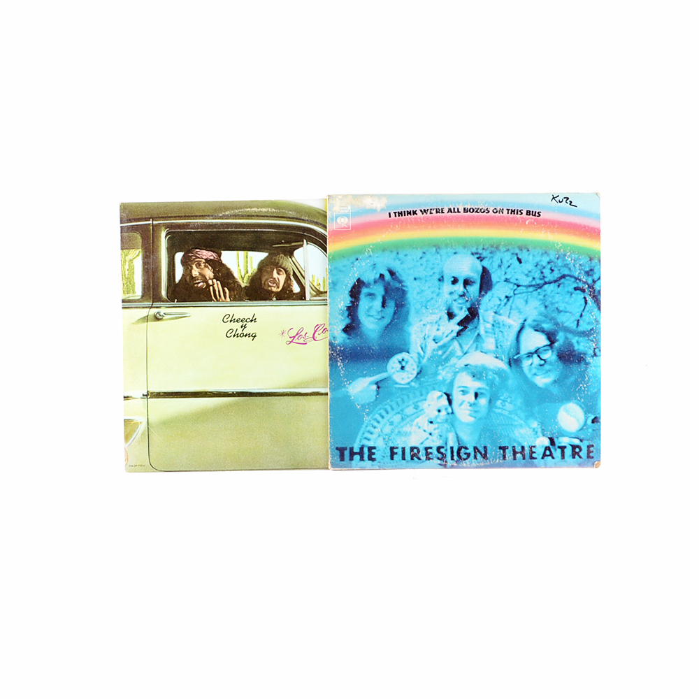 Pair of Cheech & Chong and The Firesign Theater Comedy Vinyl Records