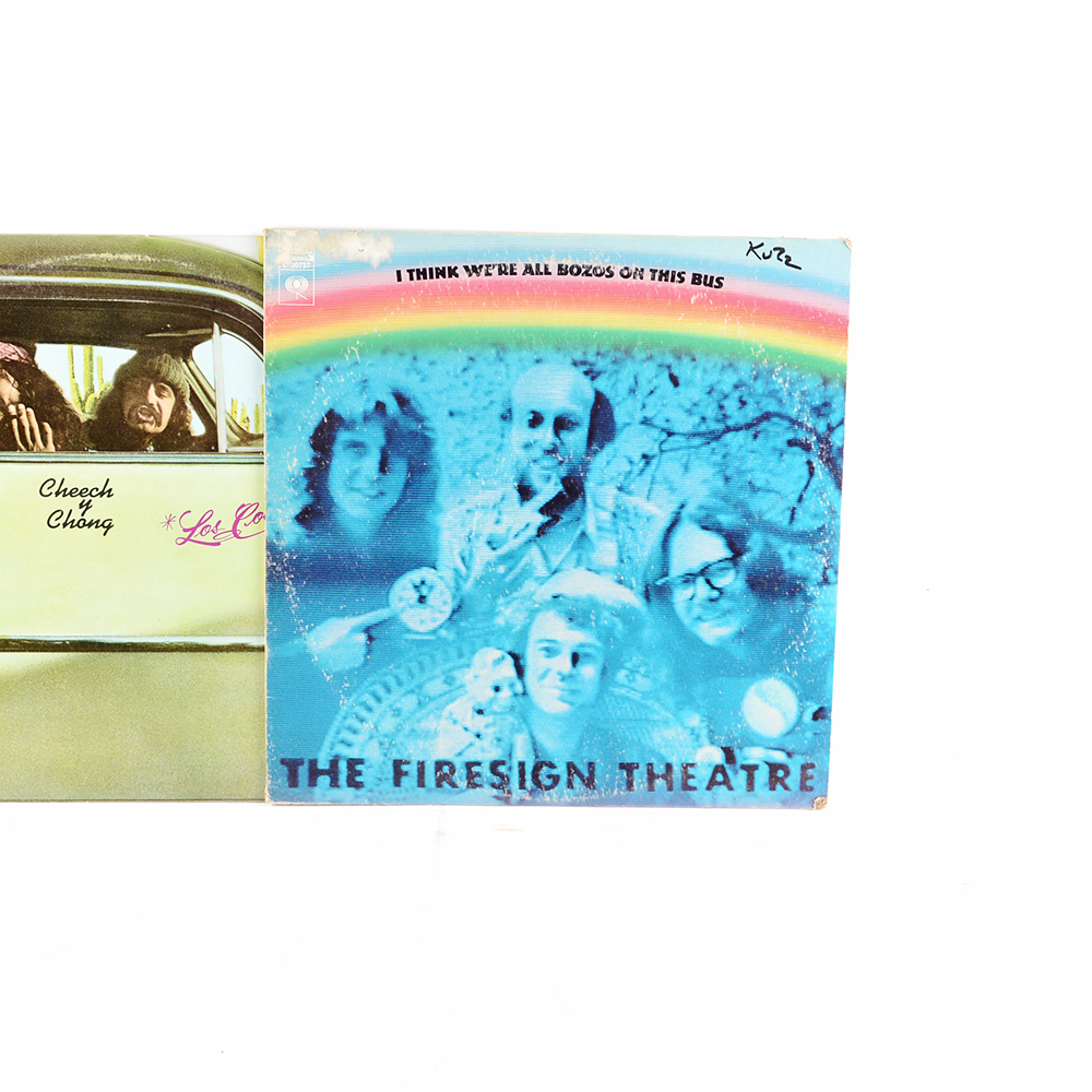 Pair of Cheech & Chong and The Firesign Theater Comedy Vinyl Records