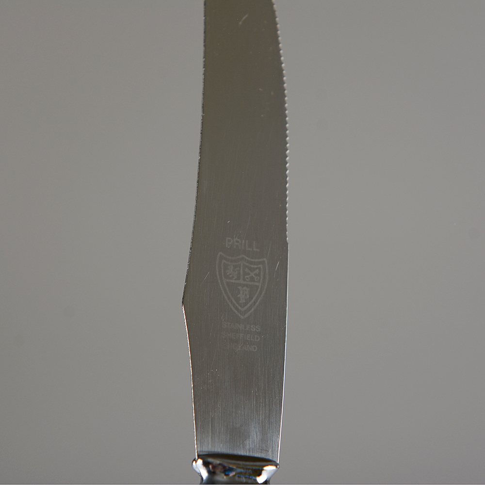 Prill Sheffield England "Floraine" Porcelain Handled Knife Set