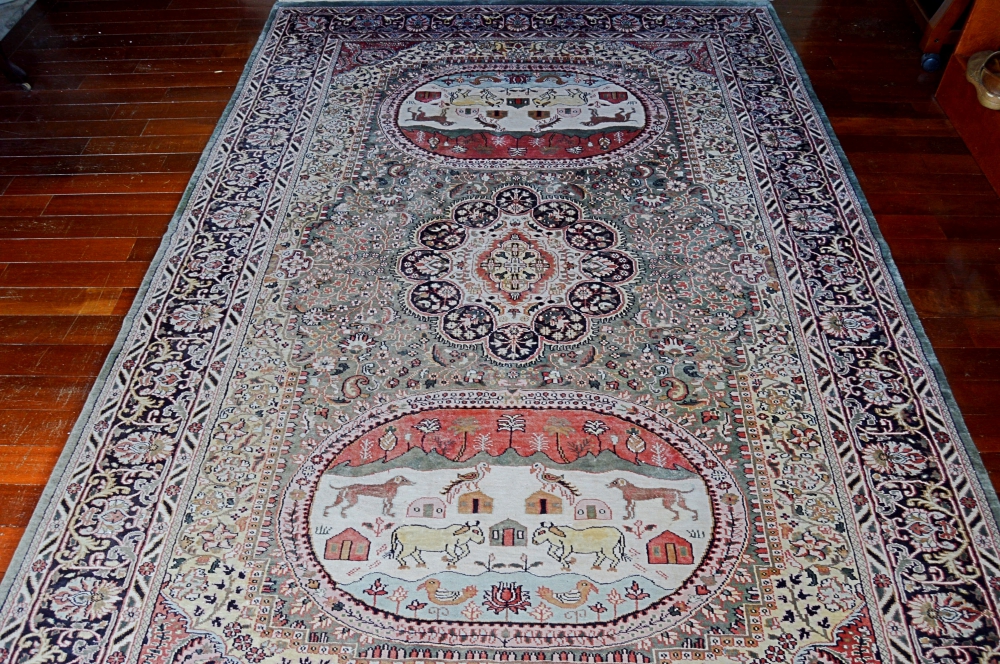 Unique and Unusual Silk Tabatabai Area Rug