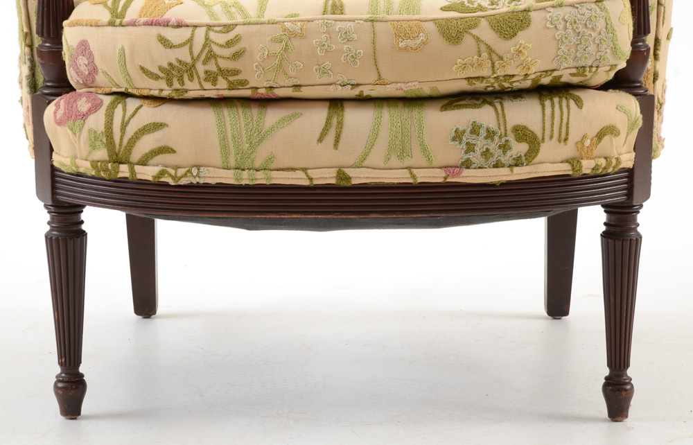 Floral Upholstered Wingback Chair