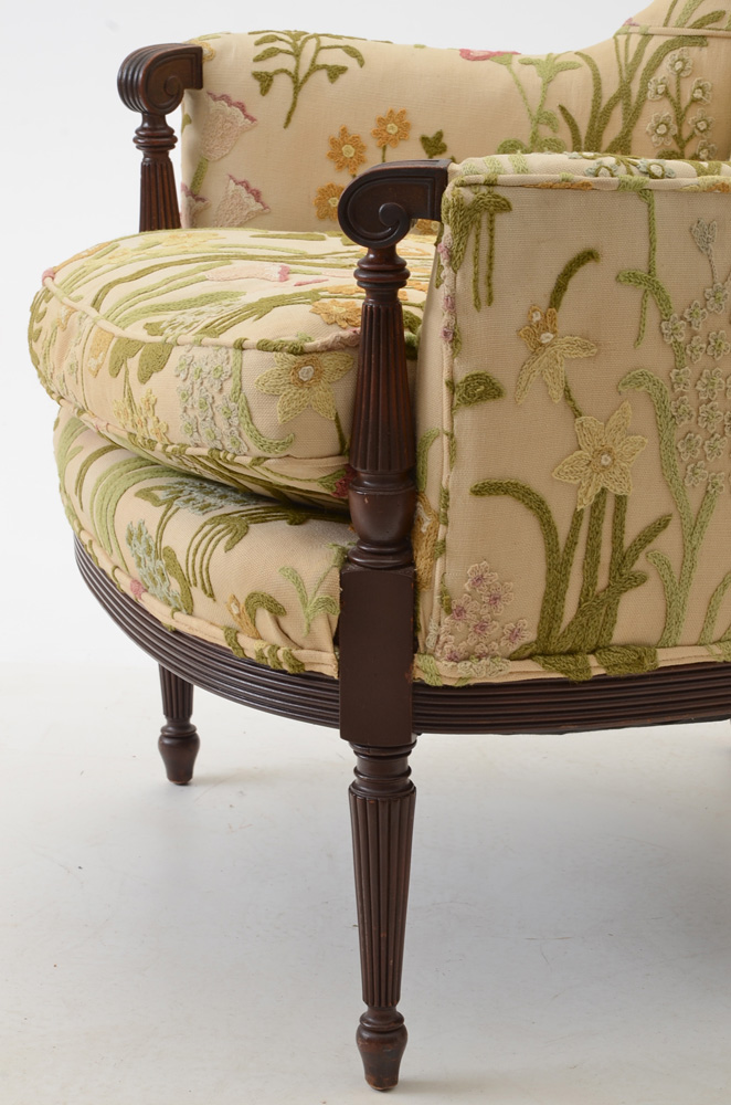 Floral Upholstered Wingback Chair