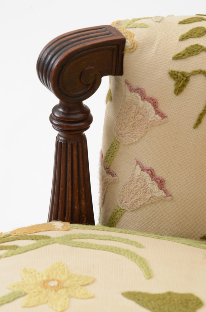 Floral Upholstered Wingback Chair