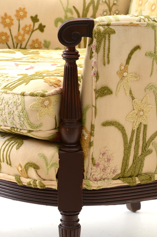 Floral Upholstered Wingback Chair