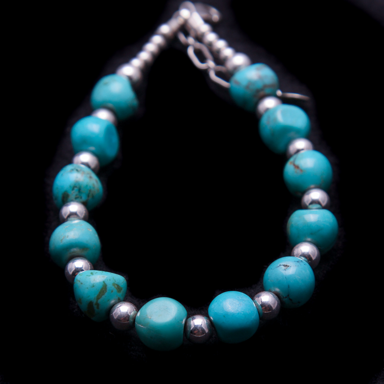 Assortment of Sterling Silver Beaded Bracelets