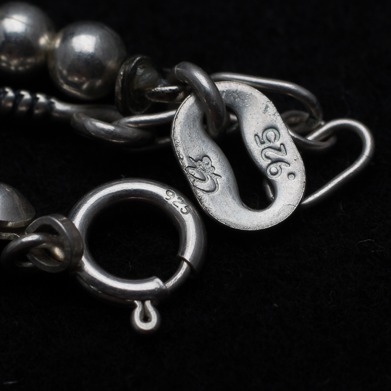 Assortment of Sterling Silver Beaded Bracelets