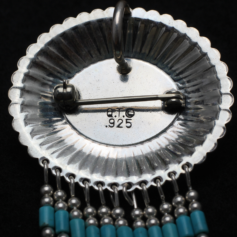 Trio of Sterling Silver Pins and Charm Bracelet