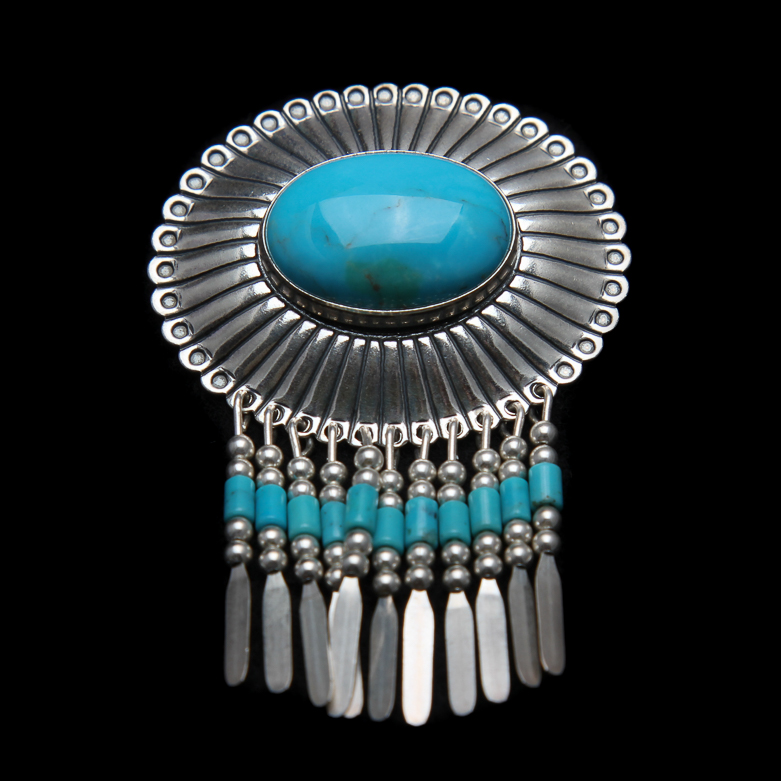 Trio of Sterling Silver Pins and Charm Bracelet