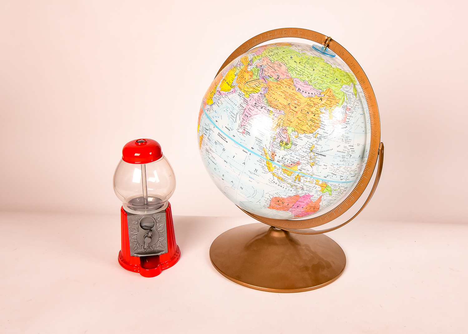 Globe and Gumball Dispenser