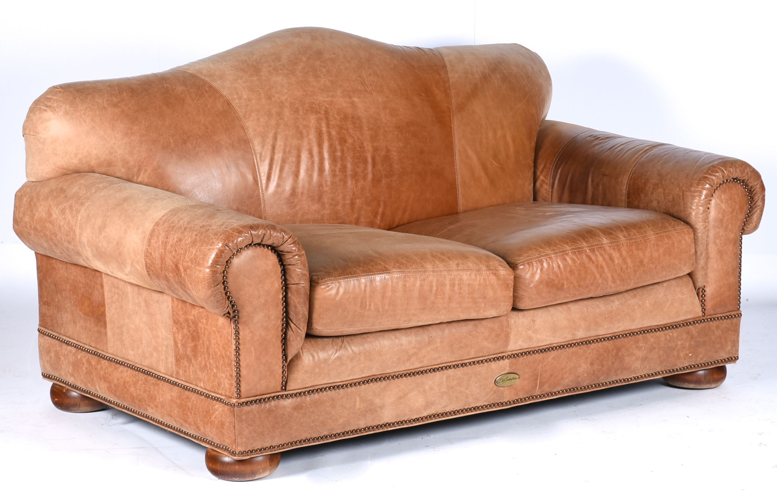 Bob Timberlake Camel Leather Loveseat