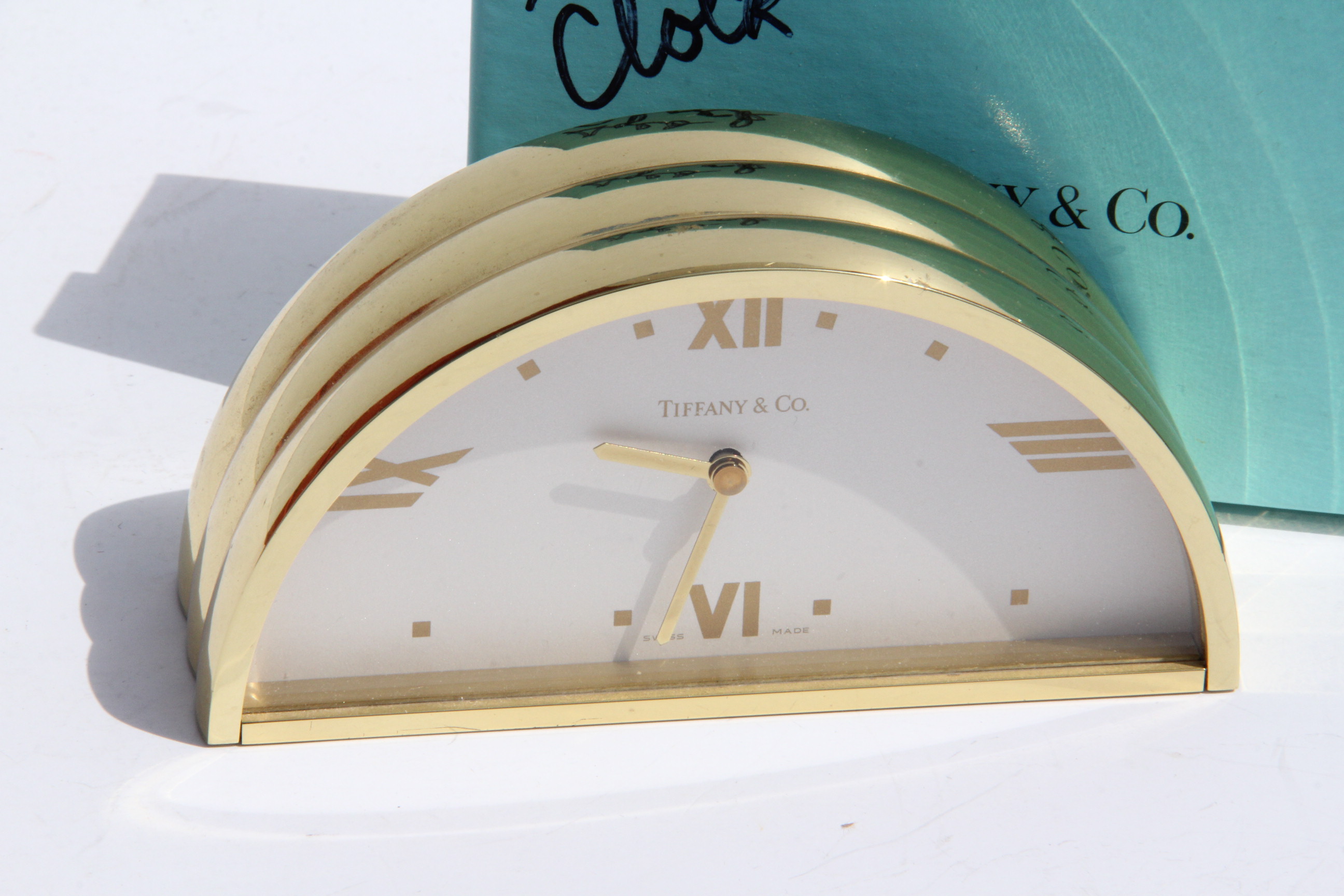 Tiffany & Co. Brass Mantel Clock