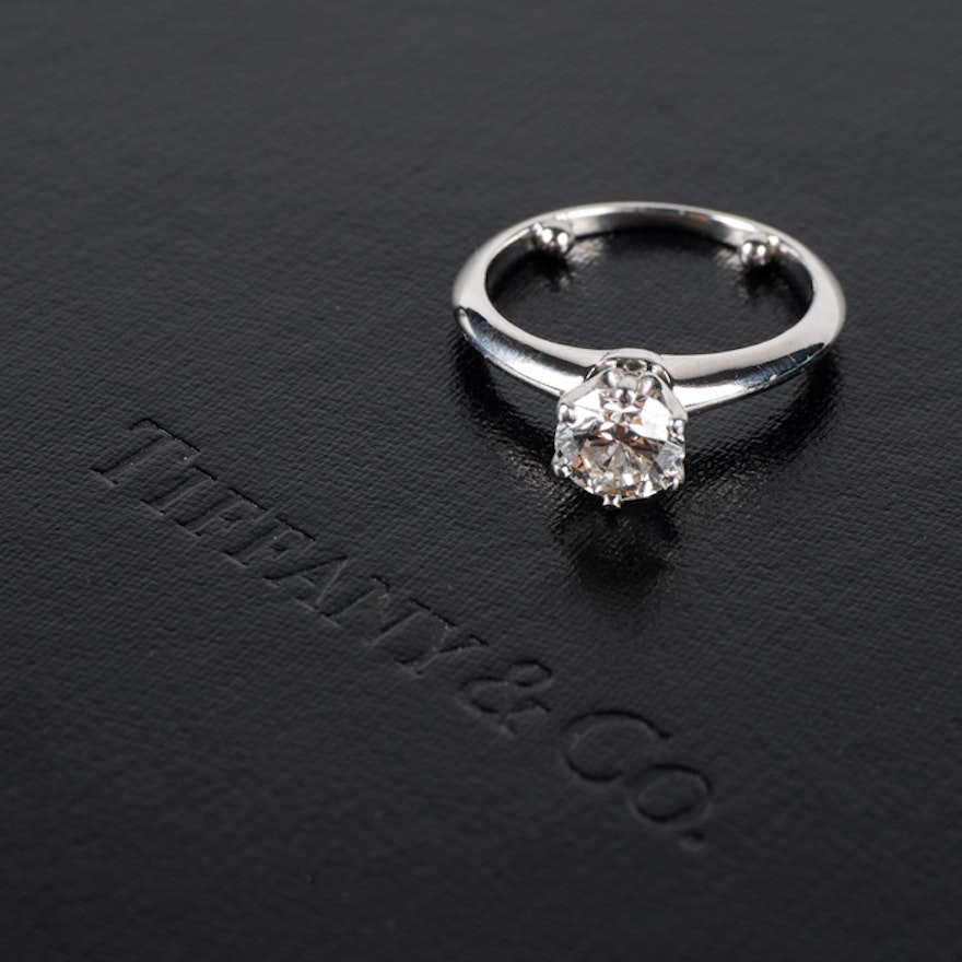 TIFFANY & Co. Platinum Diamond Solitaire Ring