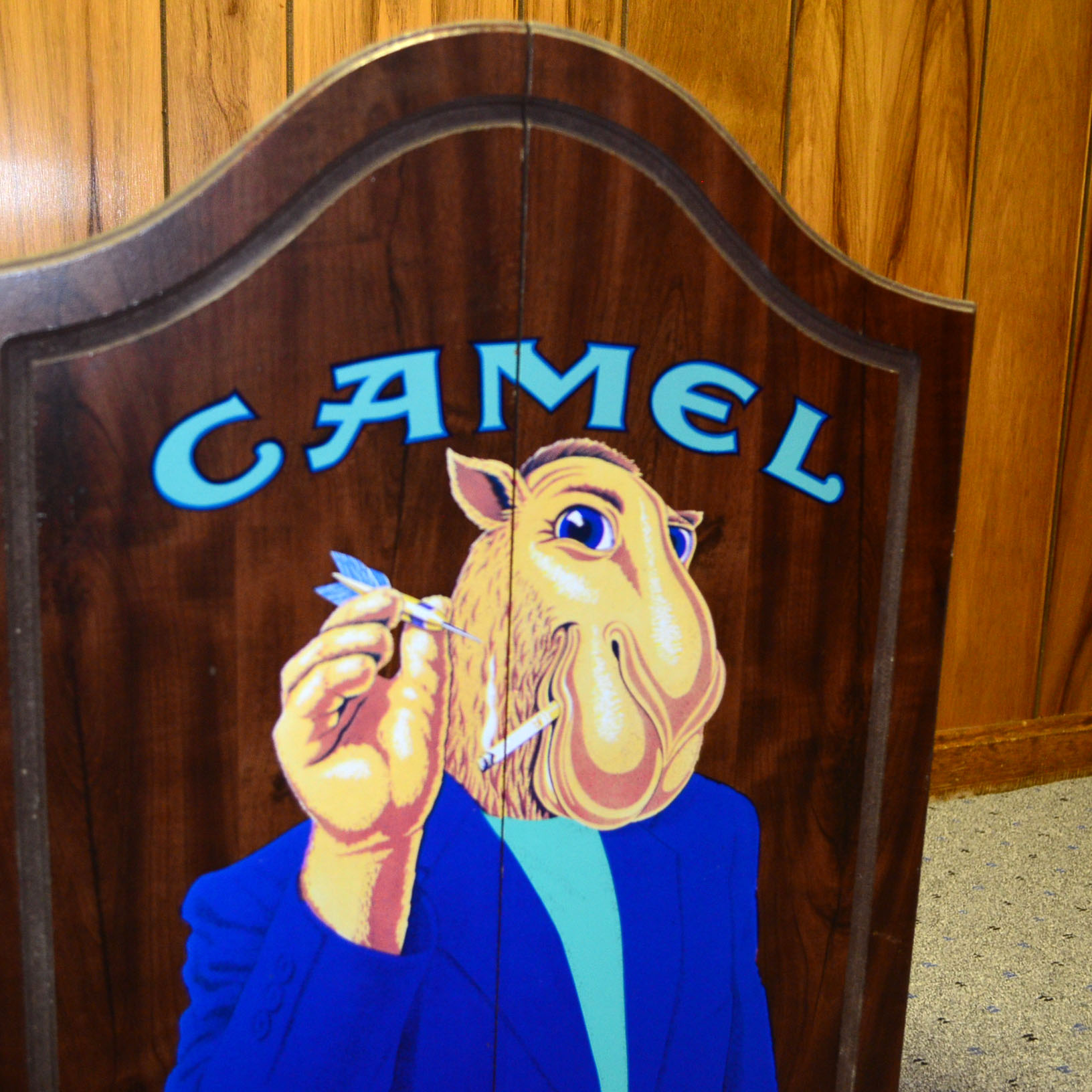 Joe Camel Branded Dartboard Cabinet