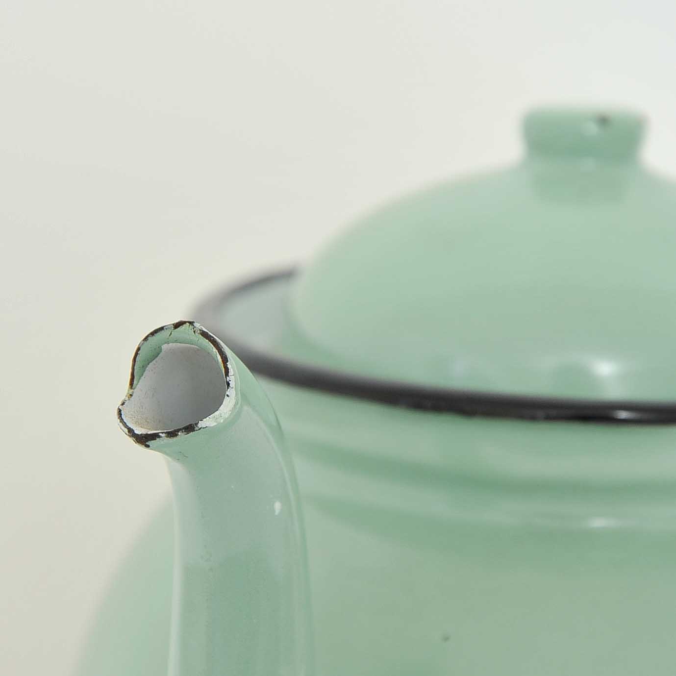 Vintage Polish Painted Metal Teapot