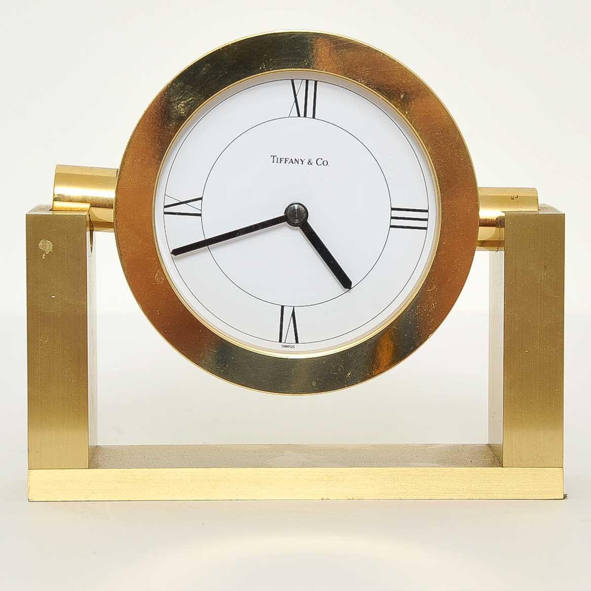 Tiffany & Co. Brass Desk Clock