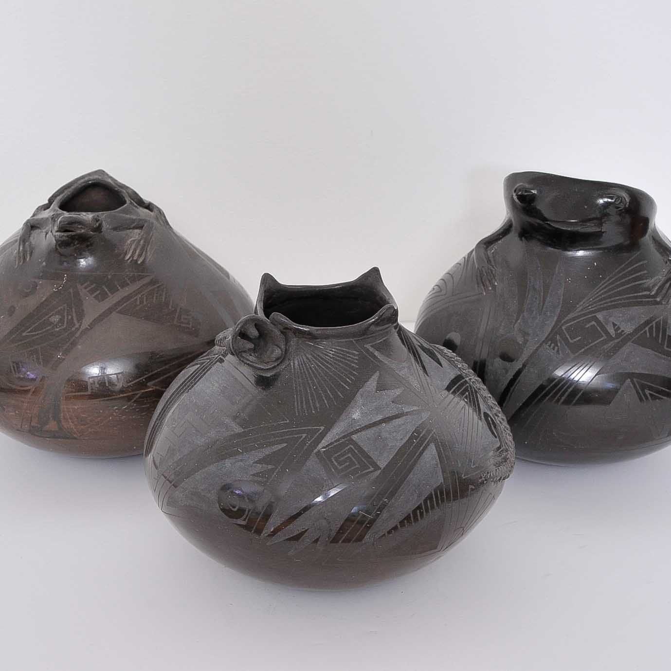 Trio of Ceramic Pots by Celia Lopez