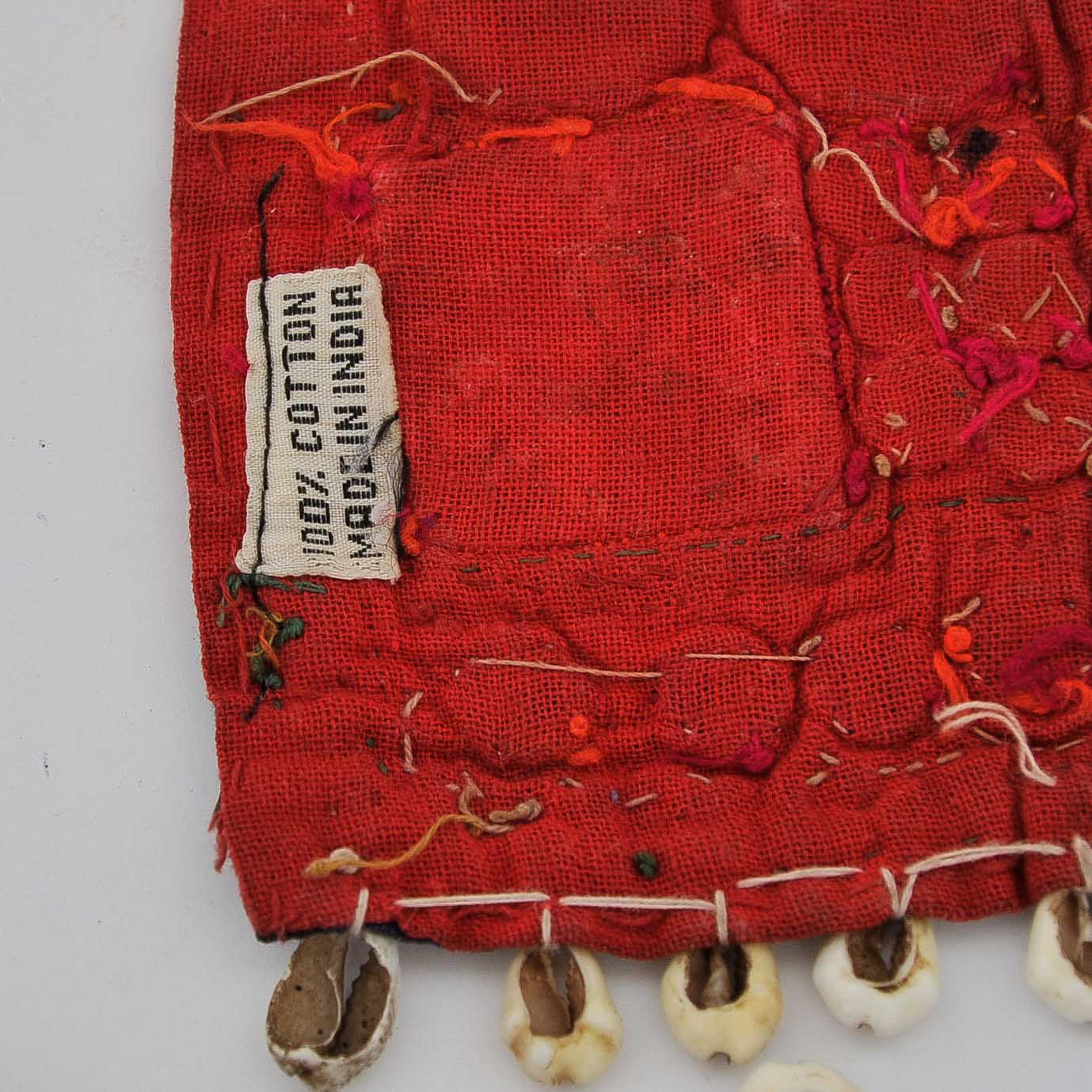 Leather Wrapped Elephant Figurine with Indian Embroideries