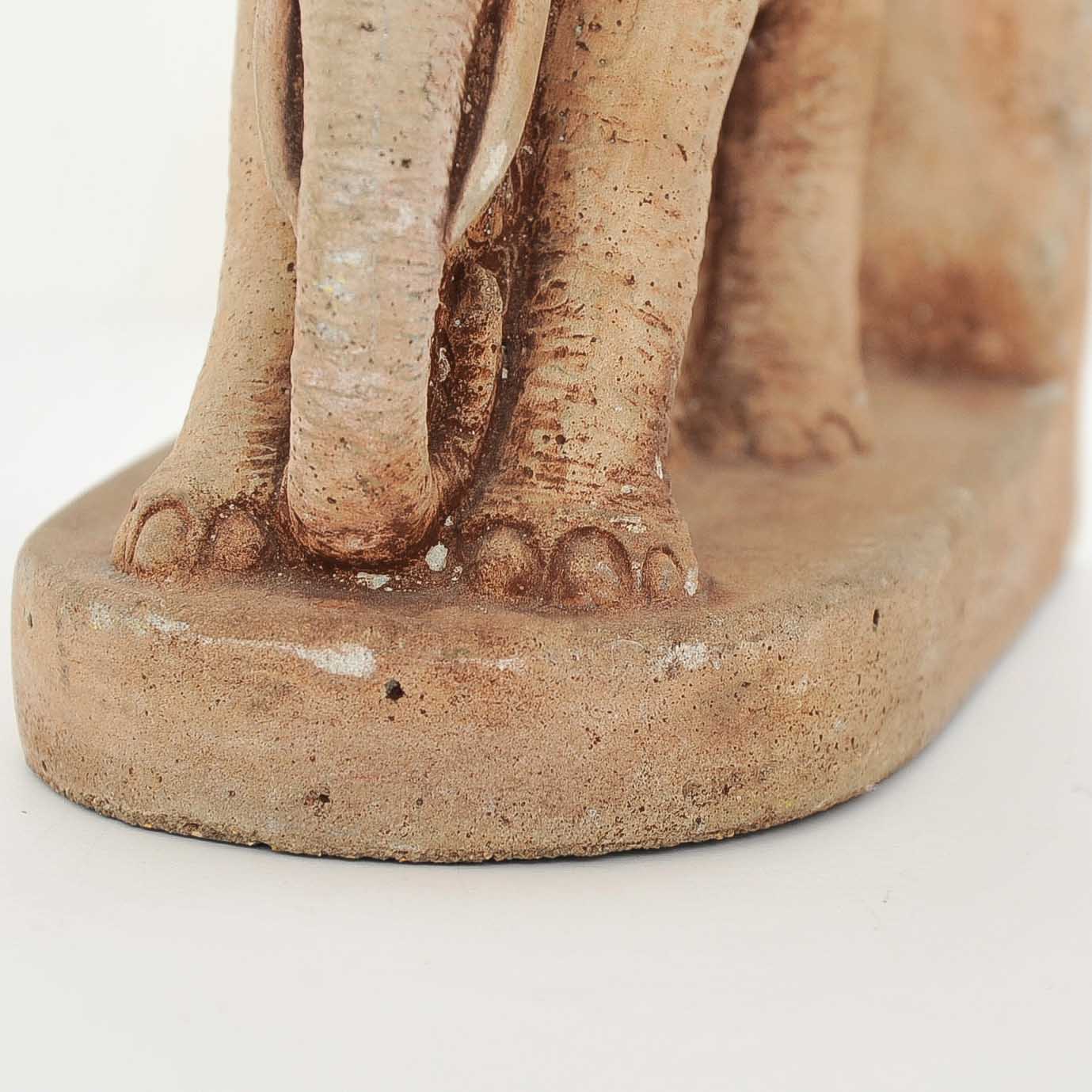 English Sewer Tile Elephant Bookends