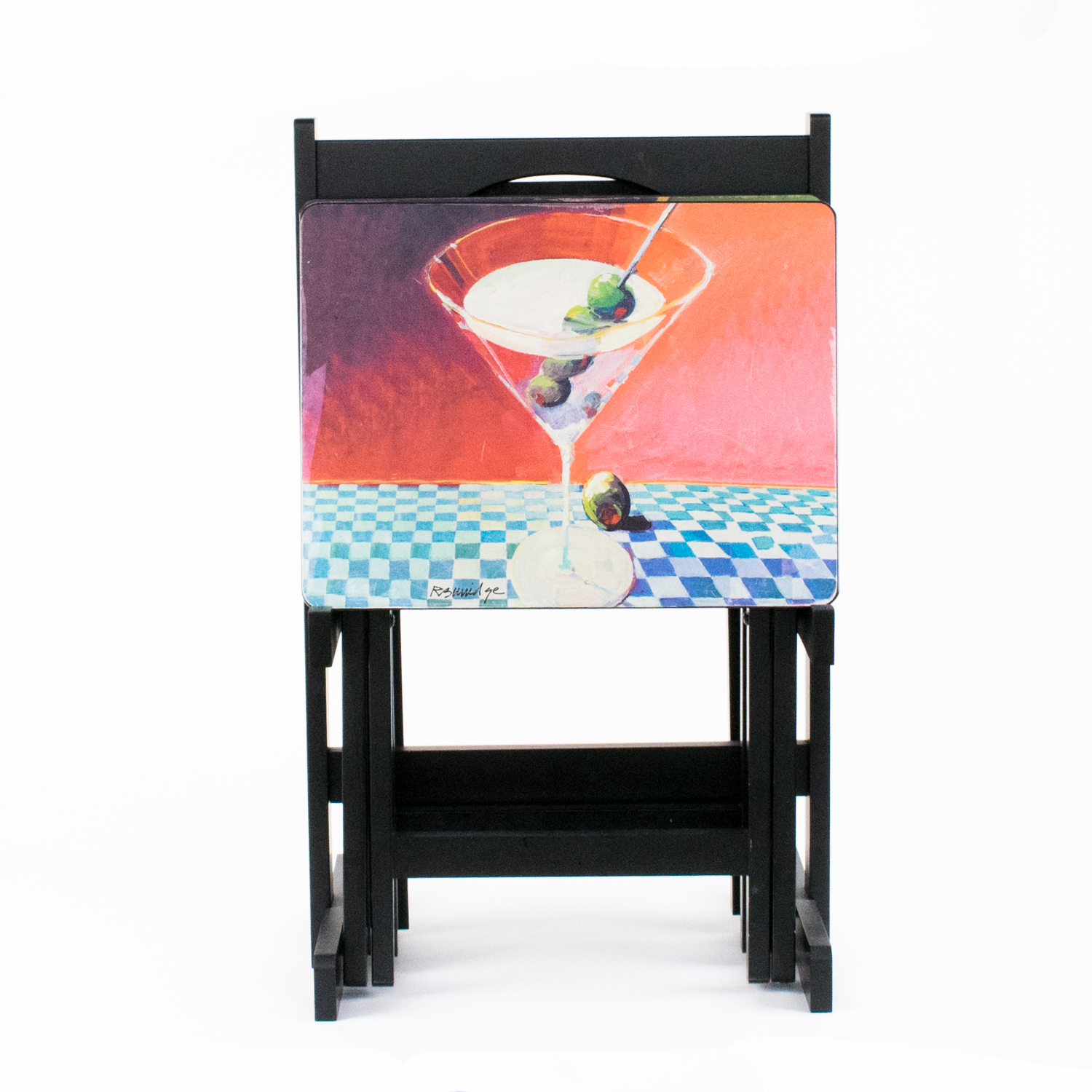 Collection of Television Trays and Stand