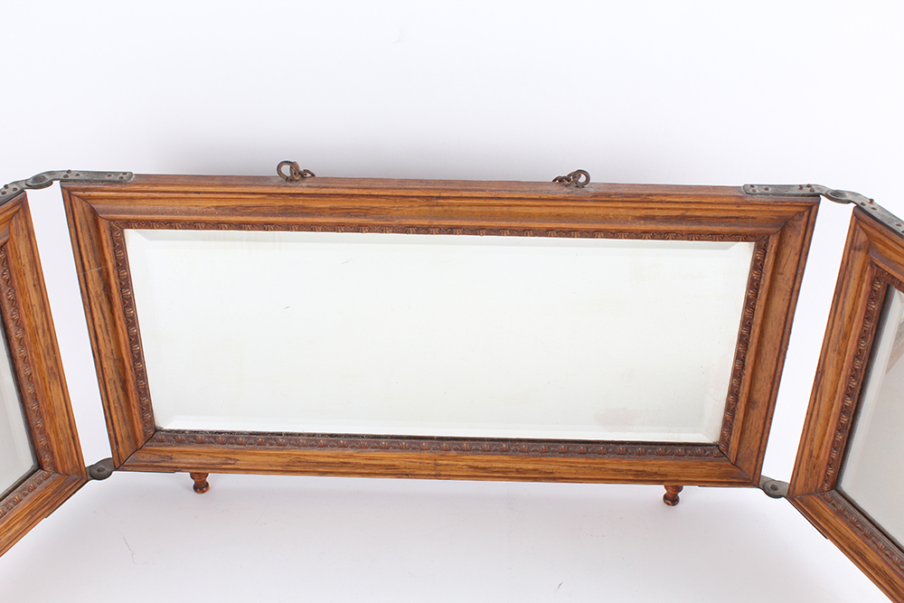 Vintage Folding Mirror with Standing and Mounting Capabilities