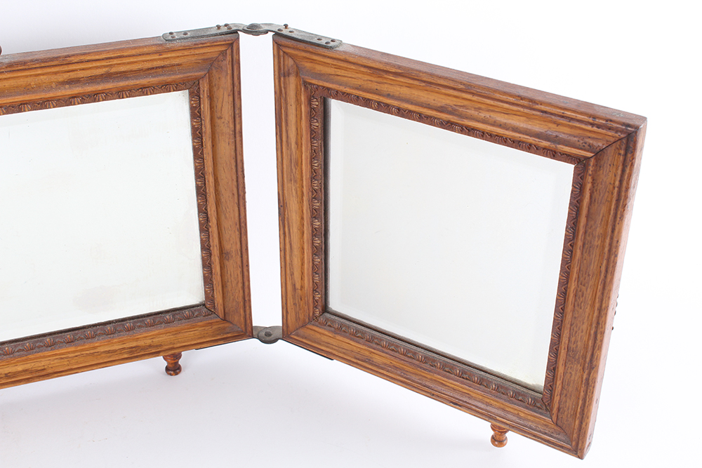 Vintage Folding Mirror with Standing and Mounting Capabilities