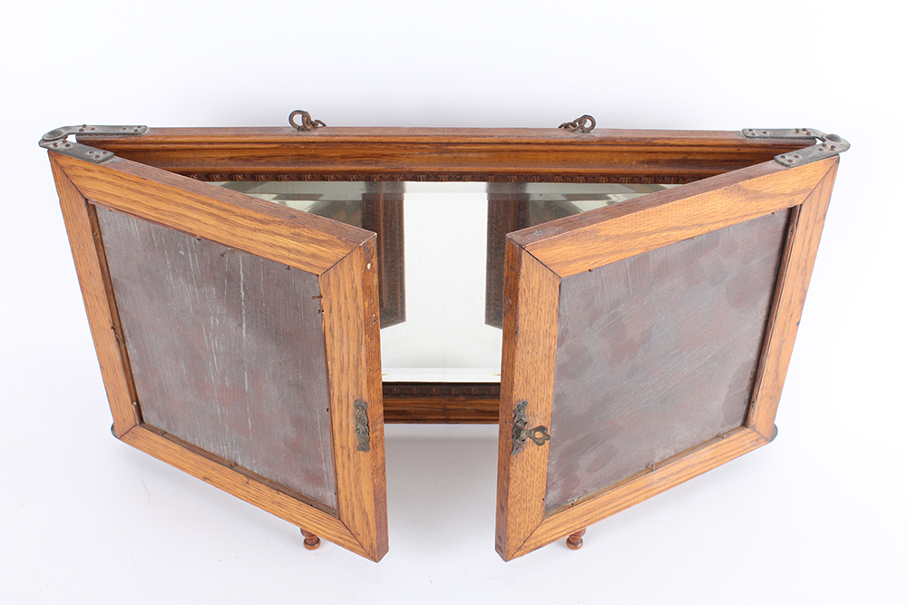 Vintage Folding Mirror with Standing and Mounting Capabilities