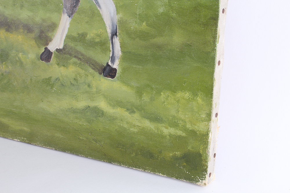 Original Oil on Canvas Painting of Boy with Goat