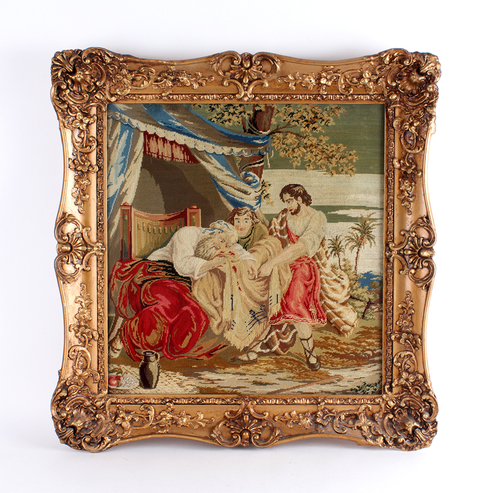Framed Wool on Canvas Tapestry of Biblical Jacob