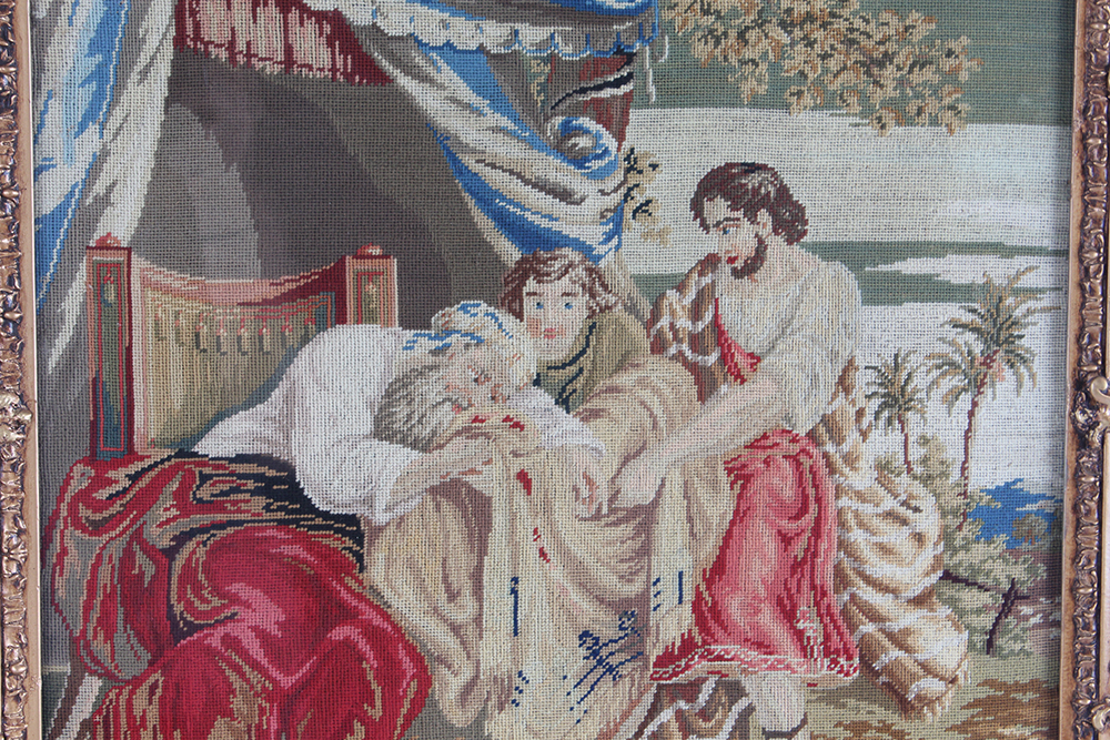 Framed Wool on Canvas Tapestry of Biblical Jacob