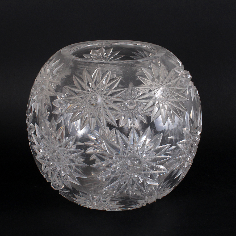 Crystal Hobstar Cut Vase