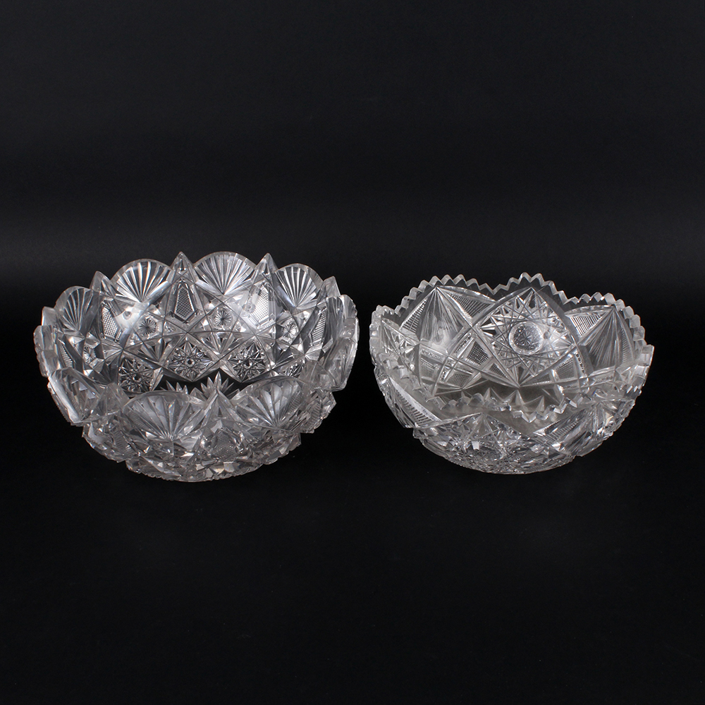 Pair of American Brillian Cut Crystal Decorative Bowls
