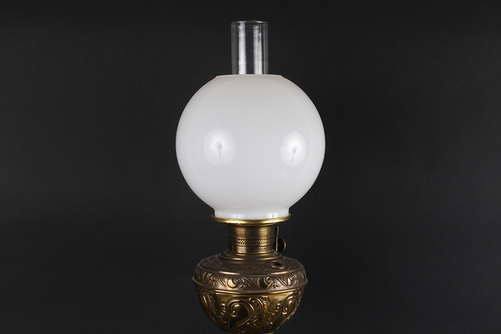Early 20th Century Cast Metal Hurricane Lamp
