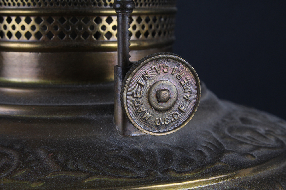 Early 20th Century Cast Metal Hurricane Lamp