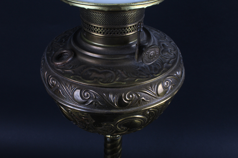 Early 20th Century Cast Metal Hurricane Lamp