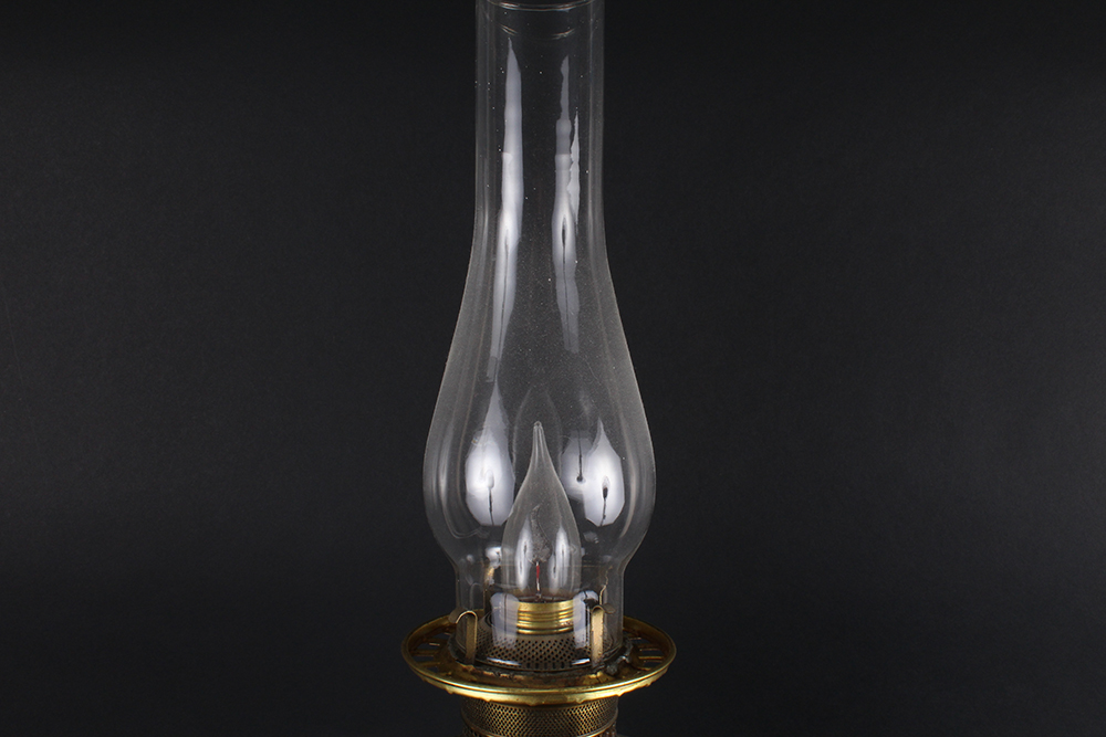 Early 20th Century Cast Metal Hurricane Lamp