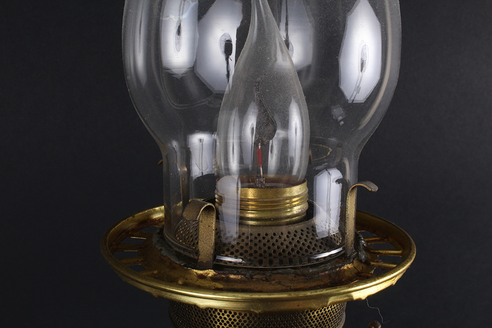 Early 20th Century Cast Metal Hurricane Lamp