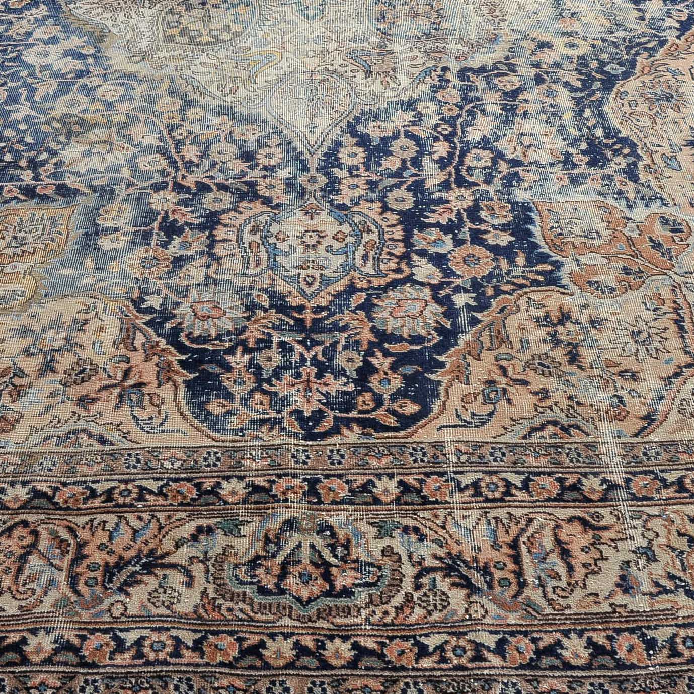 Semi Antique Hand Woven Kashan-Style Area Rug
