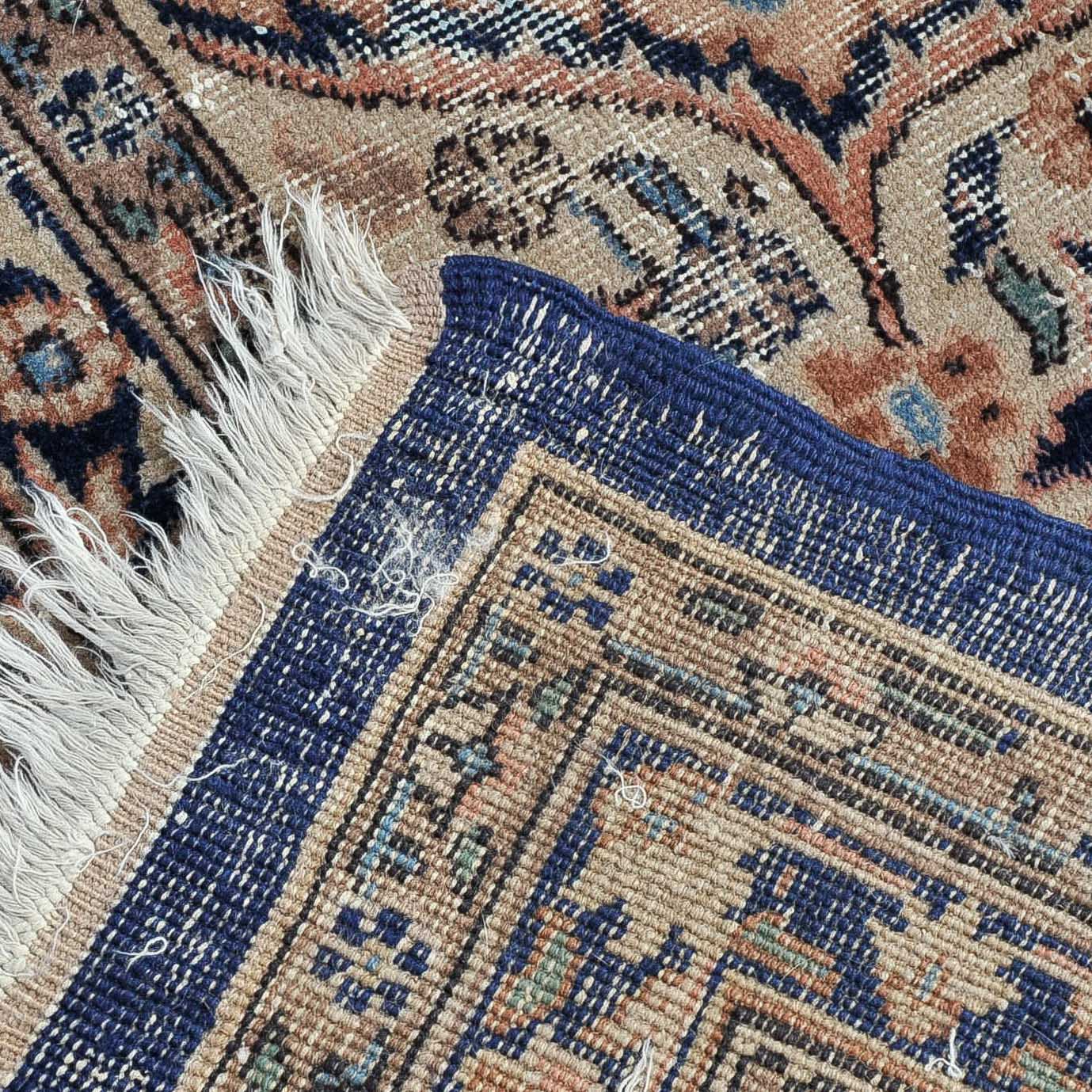 Semi Antique Hand Woven Kashan-Style Area Rug